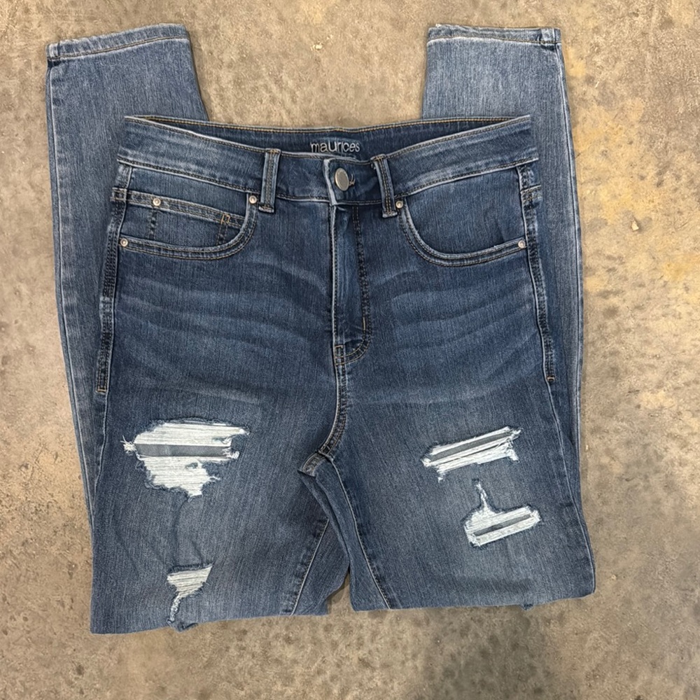 Distressed Blue Jeans